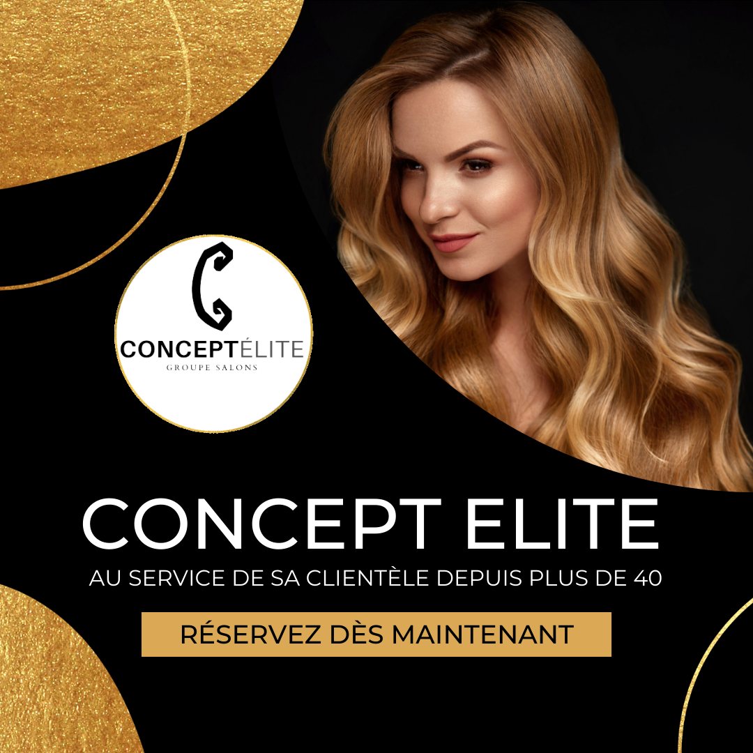 A stylist finishing a client's blow-dry inside Concept Elite